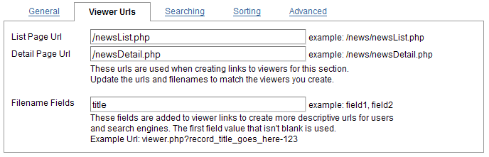 Viewer Url Settings